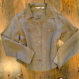 Womens medium light weight button down jacket